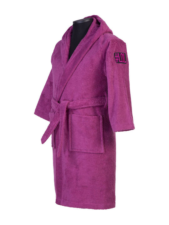 Nef-Nef Homeware Παιδικό Μπουρνούζι Junior Kids-21 Purple με Κουκούλα