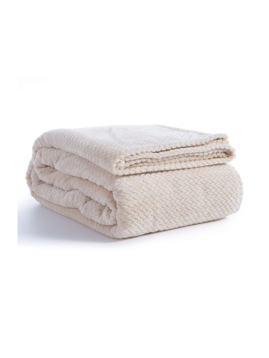 Nef-Nef Homeware Worth Κουβέρτα Μονή 160x220εκ. Ecru