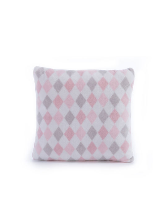 Nef-Nef Homeware Παιδικό Διακοσμητικό Μαξιλάρι Sweet Rhombus Pink Μ35xΥ35εκ.