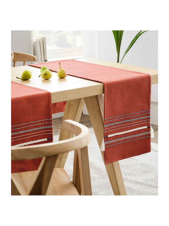 Gofis Home Ράνερ Βαμβακερό με Κέντημα Ginger 234 Κόκκινο 33x150εκ.