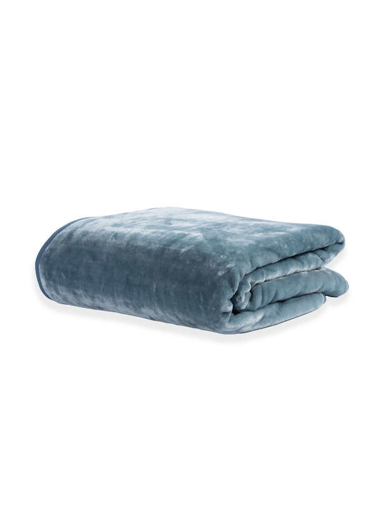 Nef-Nef Loft Κουβέρτα Βελουτέ Υπέρδιπλη 220x240εκ.Smoke Blue
