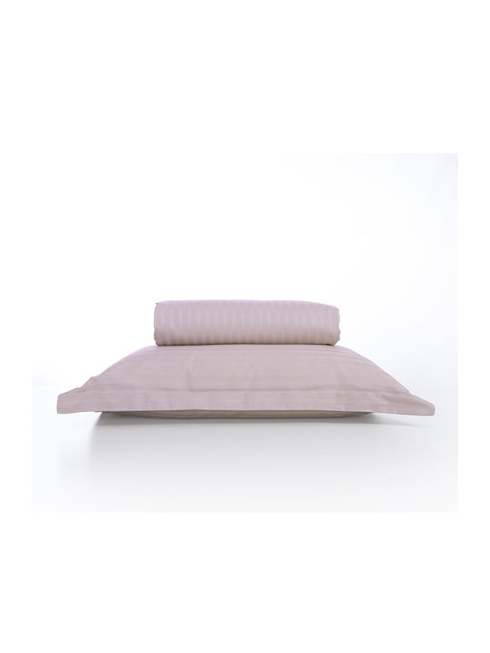Nef-Nef Homeware Σετ Παπλωματοθήκη Βαμβακοσατέν Υπέρδιπλη με 2 Μαξιλαροθήκες 240x220 Elements Champagne - Image 3