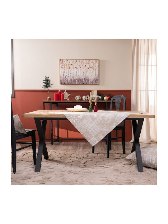 eoran Καρέ Χριστουγεννιάτικο Mariazell 02 Beige 90X90cm