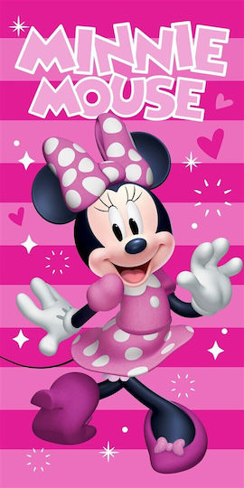 Πετσέτα Θαλάσσης Quick Dry Disney Home Minnie 181 70x140 Fuchsia-pink 100% Microfiber