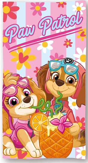 Dimcol Παιδική Πετσέτα Θαλάσσης Ροζ Paw Patrol 140x70εκ.