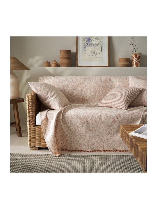 Gofis Home Delia Ριχτάρι Πολυθρόνας Δύο 'Οψεων Ζακάρ 180x180εκ. Dusted Clay