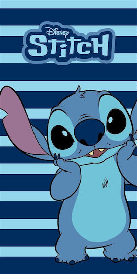 Dimcol Πετσέτα Θαλάσσης Quick Dry Disney Home Lilo & Stitch 187 70x140 Dark Blue 100% Microfiber