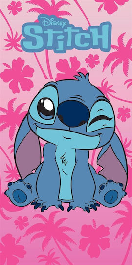 Πετσέτα Θαλάσσης Quick Dry Disney Home Lilo & Stitch 189 70x140 Pink 100% Microfiber